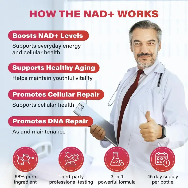 NR1000 - NAD+ Berry Flavor Drink Mix for Skin Aging Support, Energy, and Focus - 30 Pack
